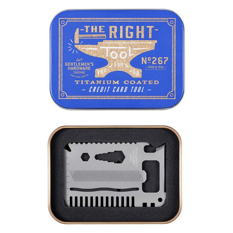 This titanium credit card multi-tool combines an array of handy tools in one credit-card-sized solution
