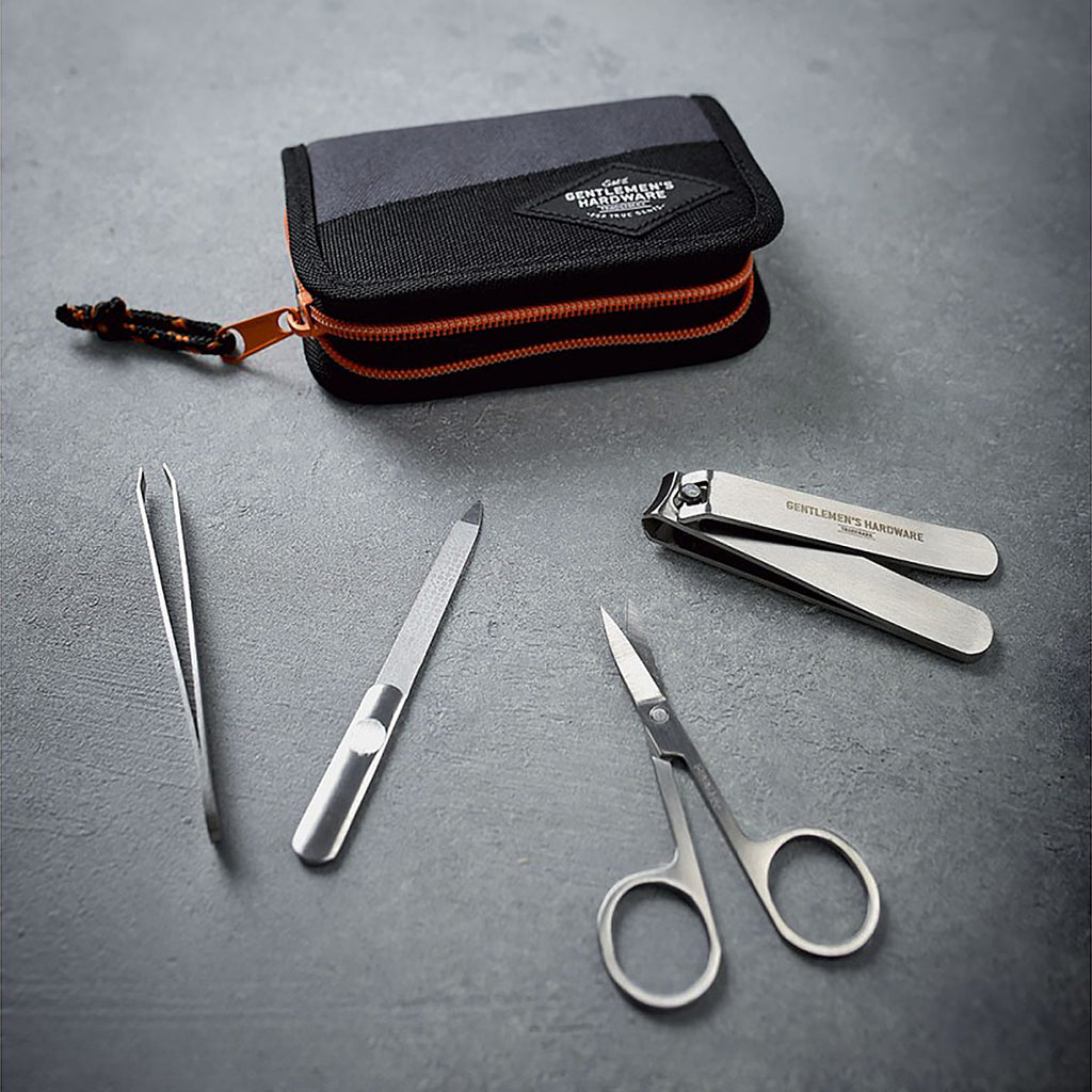 Manicure set from Gentlemen's Hardware including four tools in a nice, durable, polyester case with zip closure!